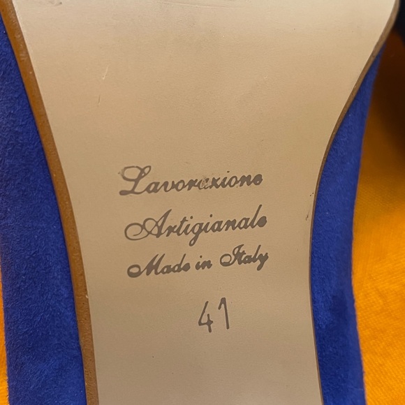 ๐ Cobalt Blue Suede Heels by OTISOPSE 41 EUR (10.5 US) Like New - Picture 6 of 12